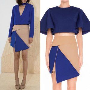 C/MEO Oblivion Folded Contrast Mini Skirt Origami